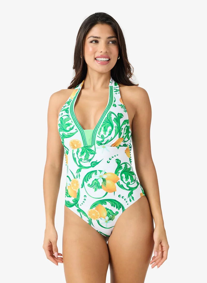 Ginger  2Pc Floral Print Swimsuit With Cover Up for Women | Best Price UAE
